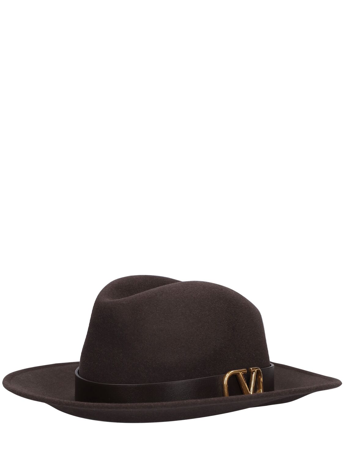 Shop Valentino V Logo Signature Fedora Hat In Fondant,nero