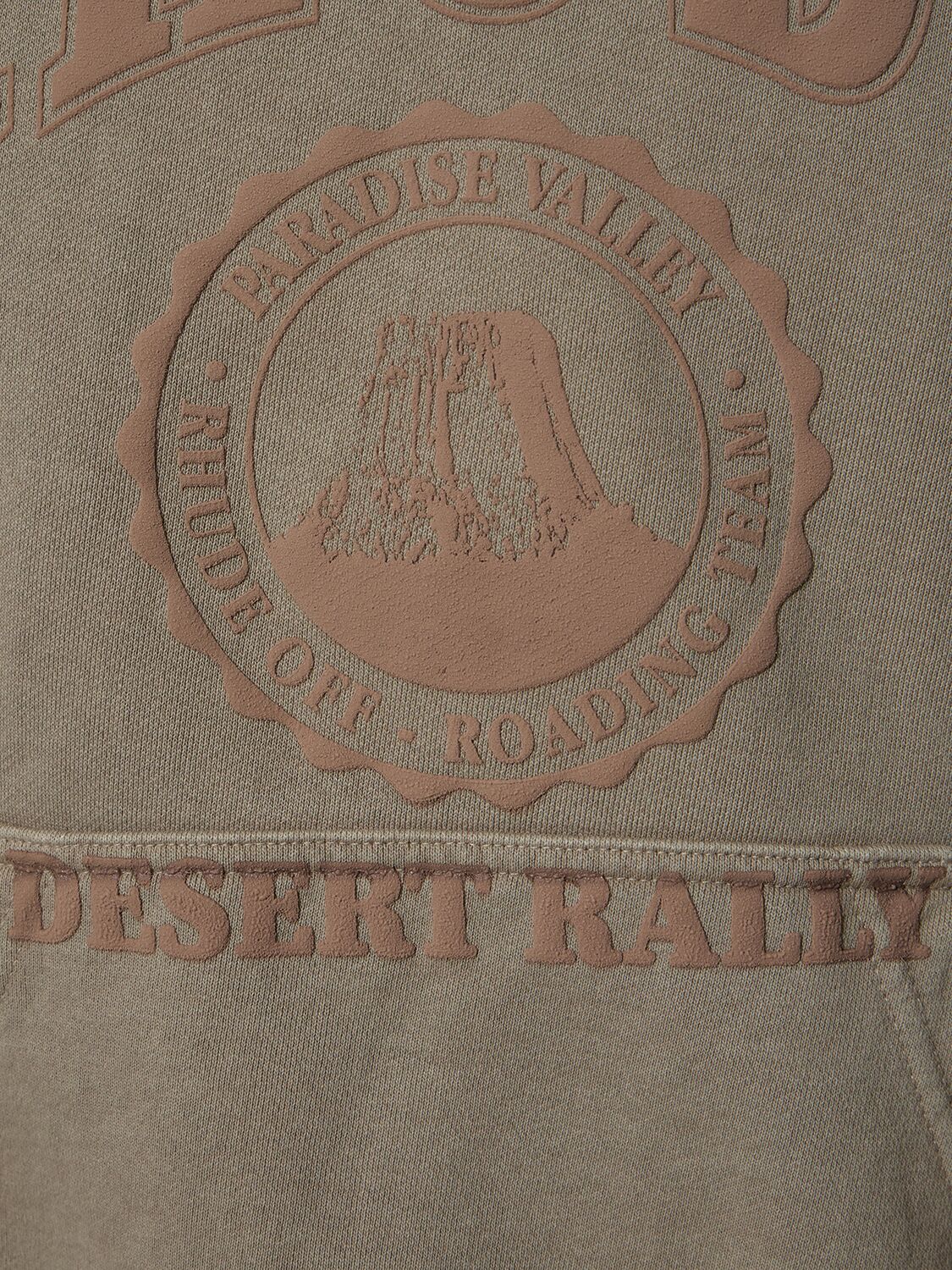 Shop Rhude Cropped Desert Valley Hoodie In Grey,beige