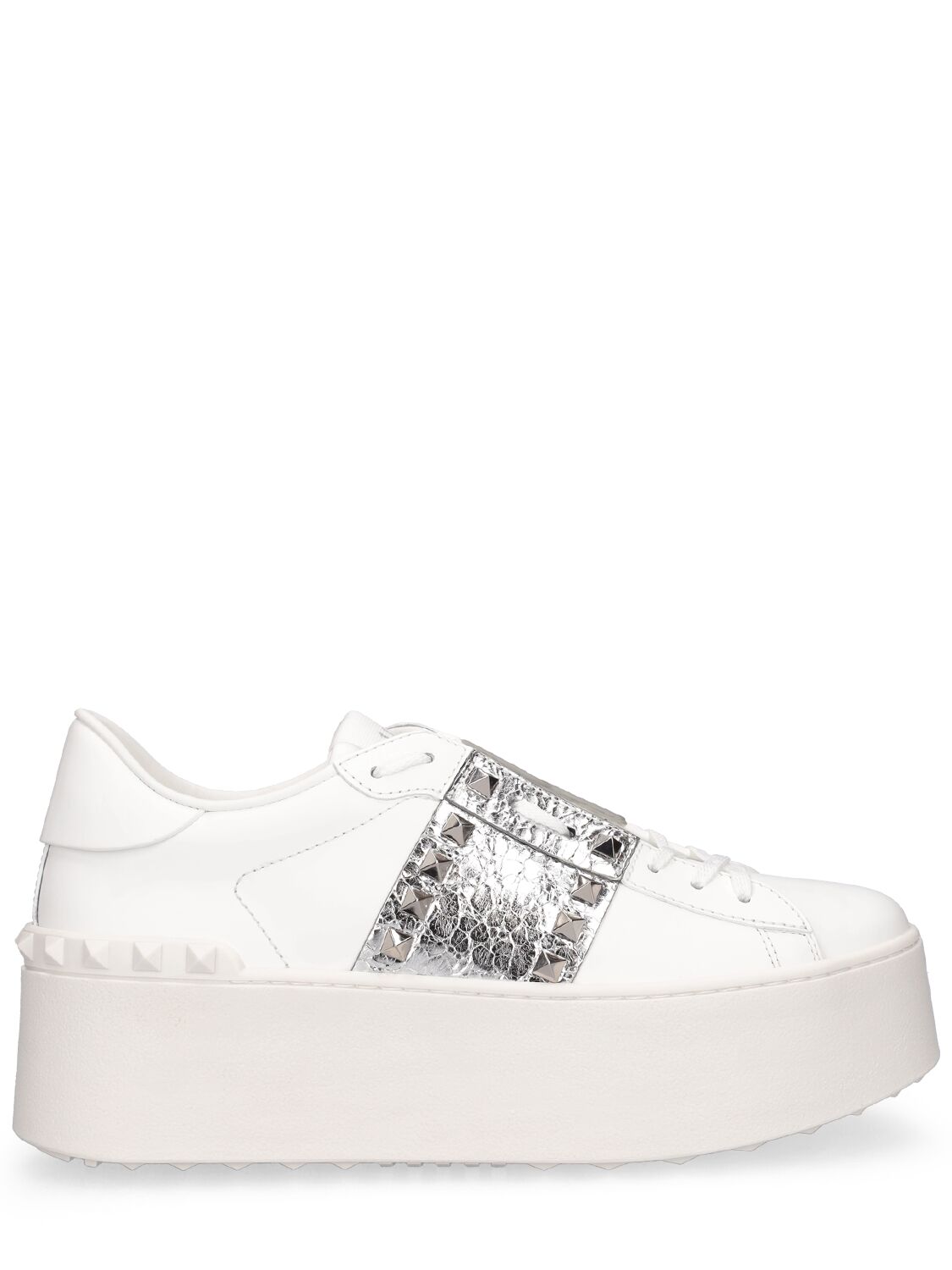 Image of Rockstud Untitled Leather Sneakers