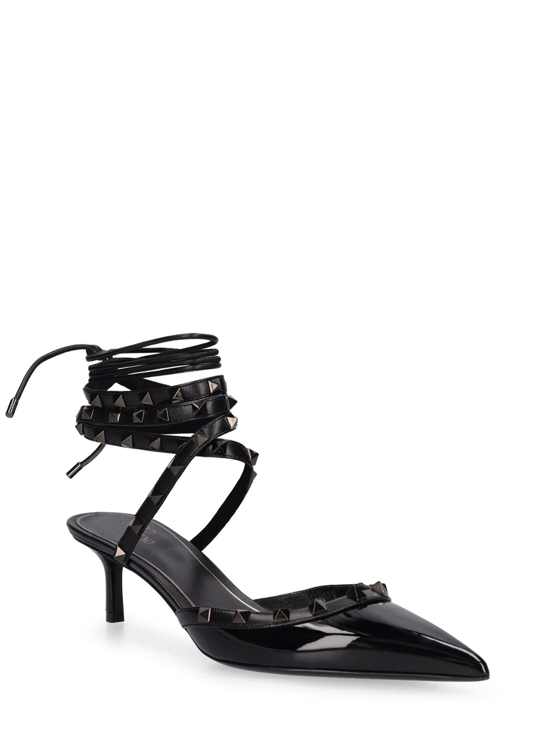 Valentino Rockstud Patent-leather 50mm Pumps In Black