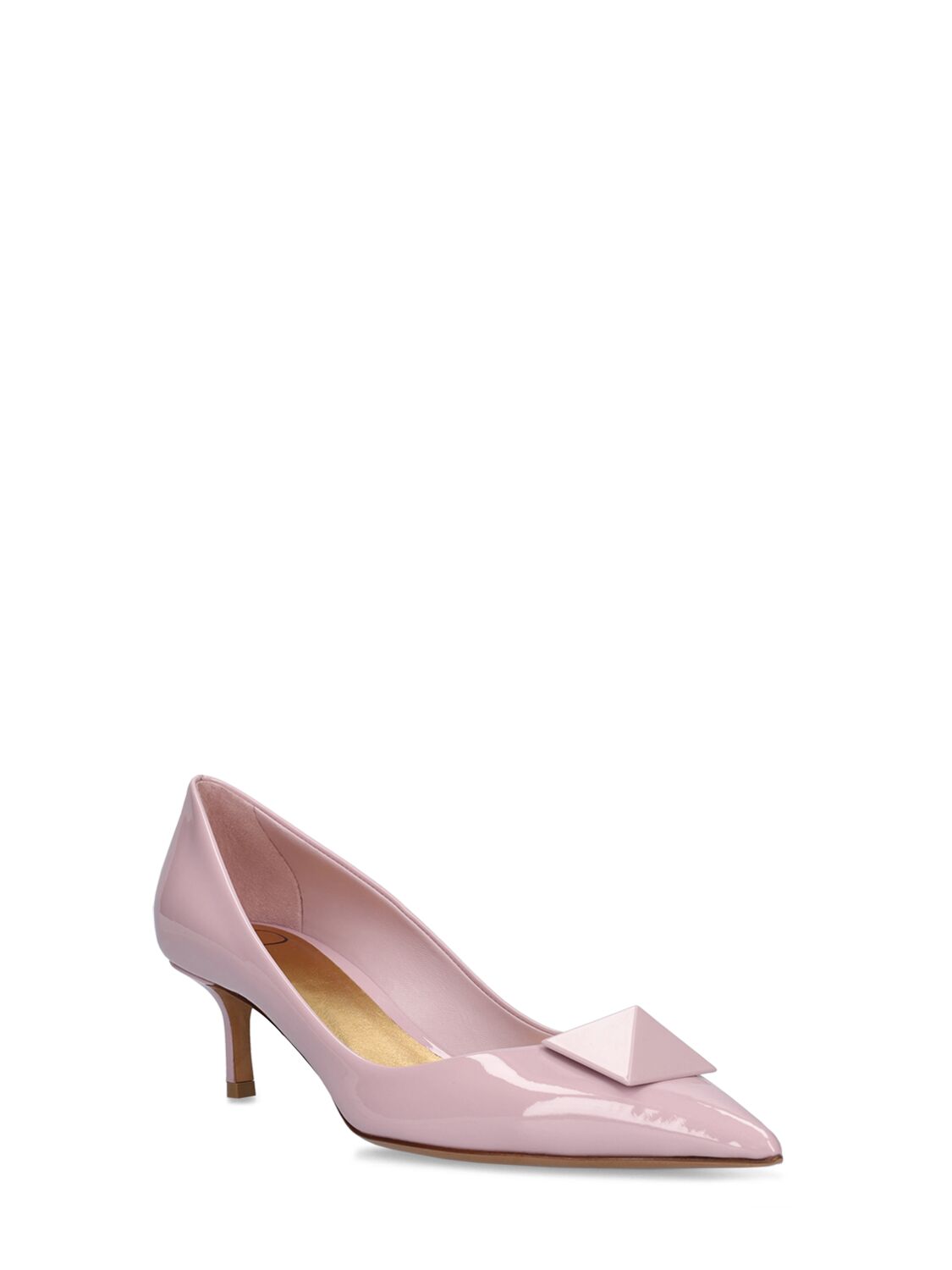 Shop Valentino 50mm One Stud Patent Leather Pumps In Light Pink