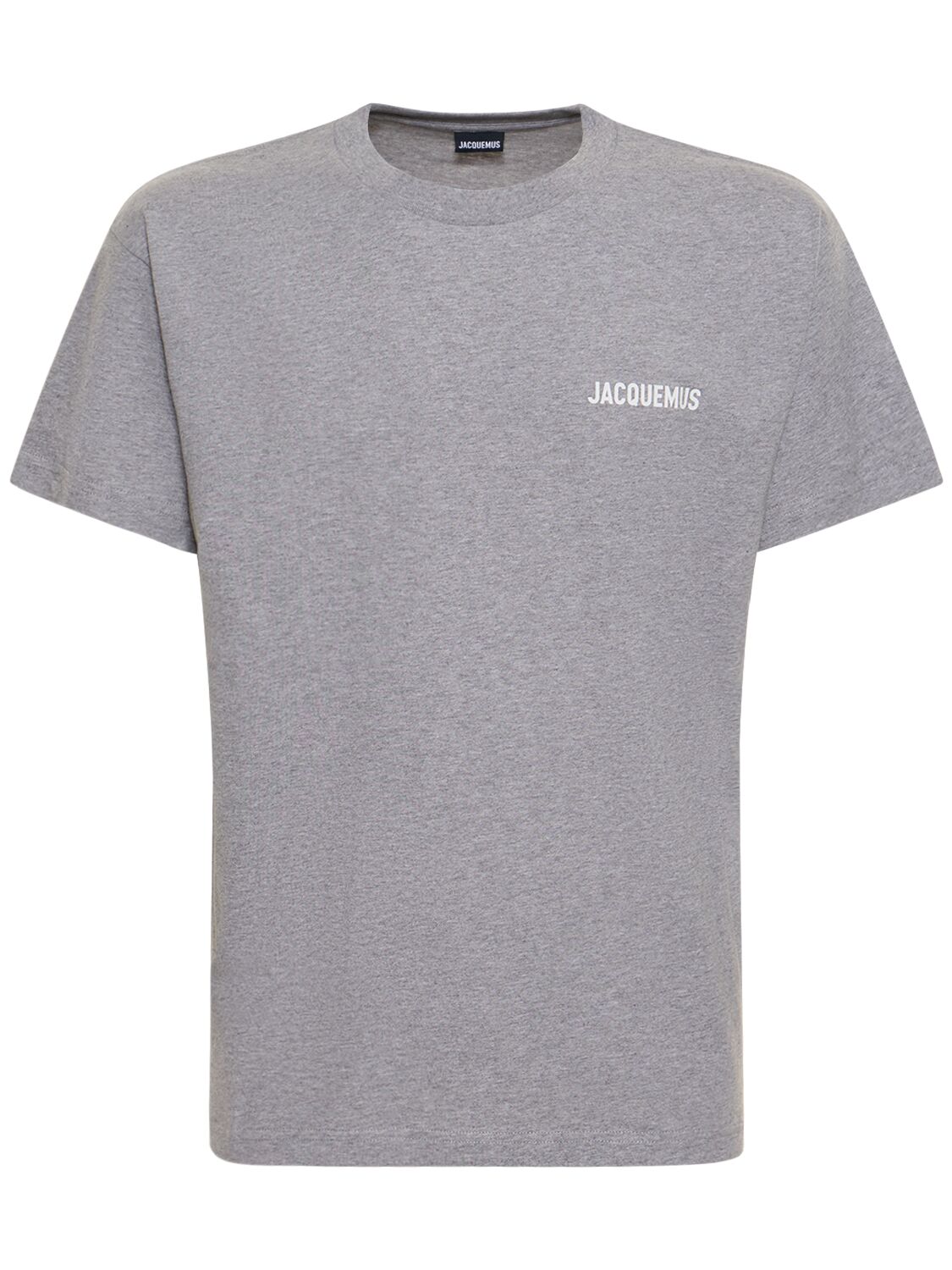 Shop Jacquemus Le Tshirt Logo Cotton T-shirt In Grey