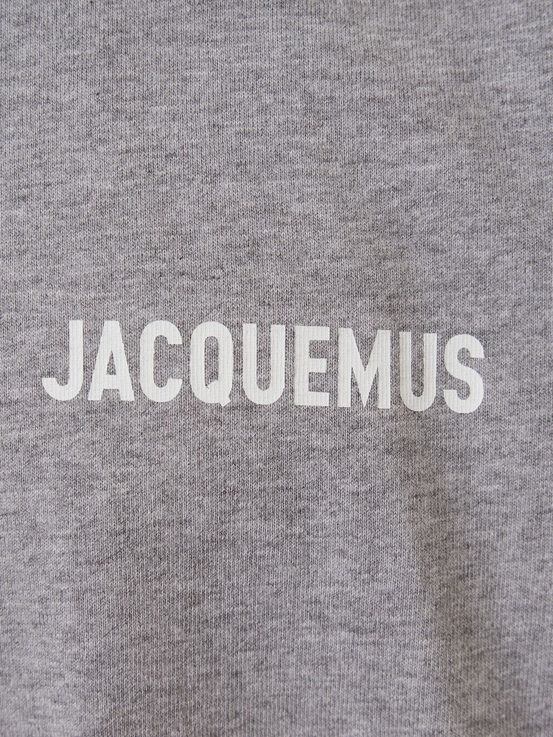 Shop Jacquemus Le Tshirt Logo Cotton T-shirt In Grey