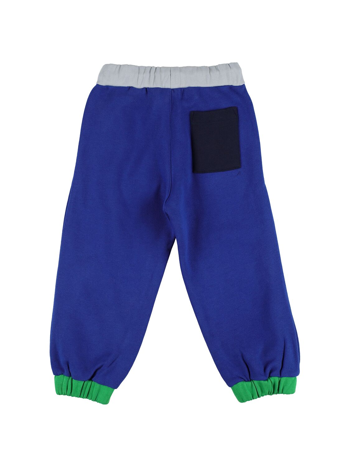 Shop Kenzo Color Block Cotton Sweatpants W/logo In Blue