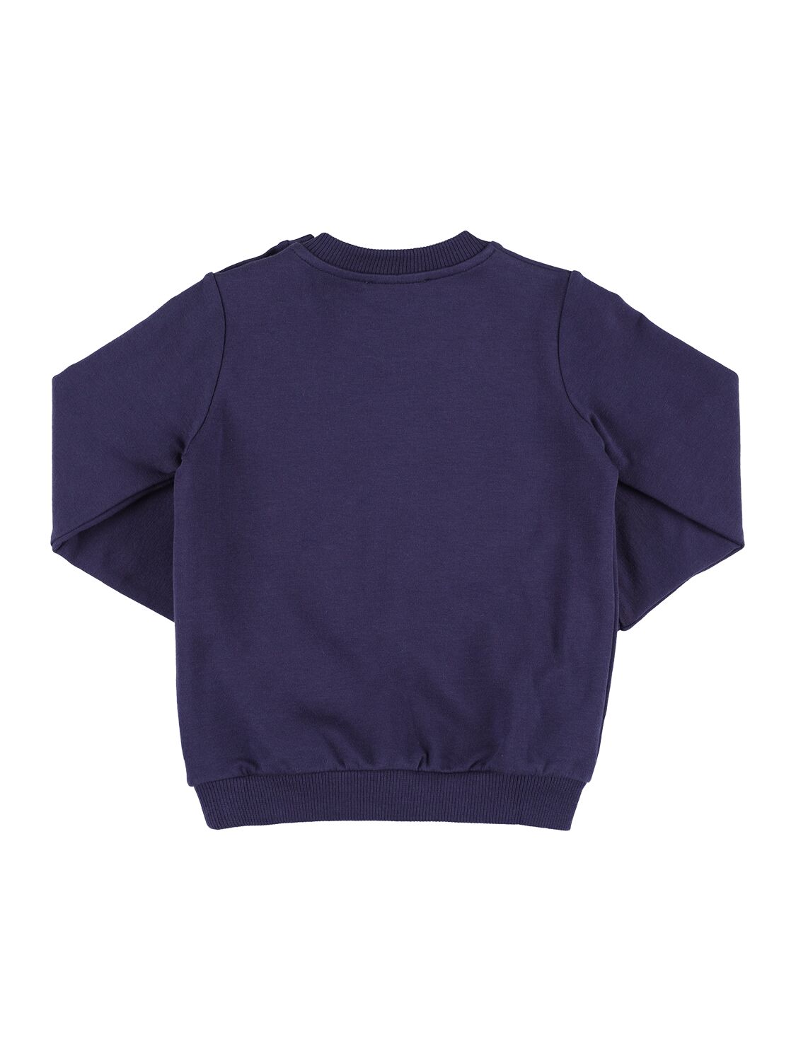 Shop Moschino Rubberized Cotton Sweatshirt In Navy