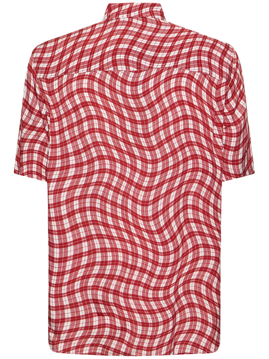 Shop Jacquemus La Chemise Melo Printed Viscose Shirt In Print Dark Red