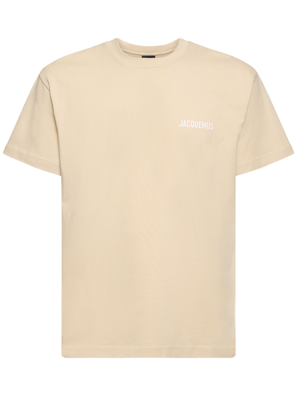 Jacquemus Le Tshirt Logo Cotton T-shirt In Light Beige