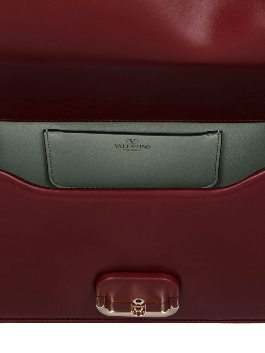 Shop Valentino V Logo Leather Shoulder Bag In Brown