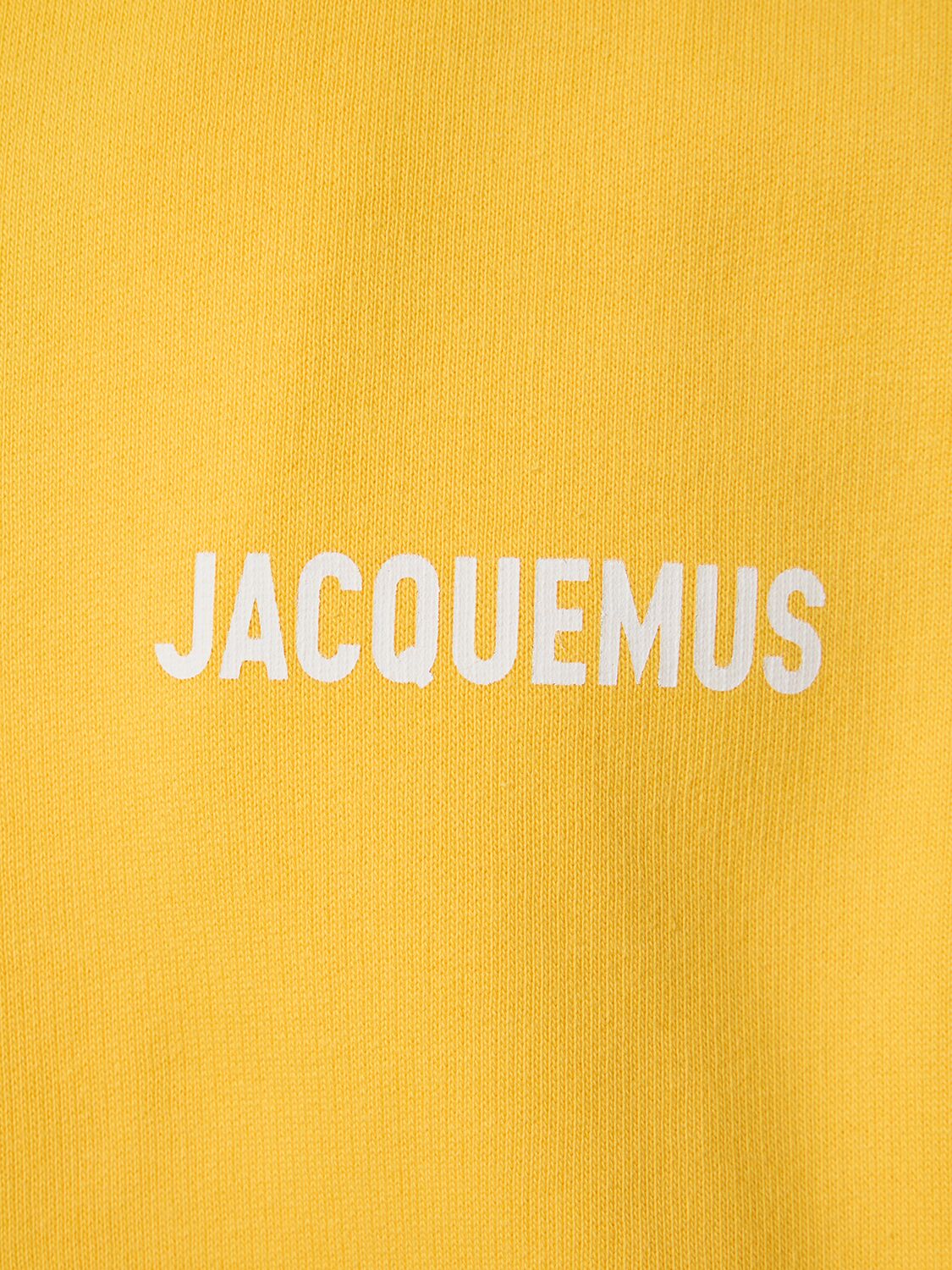Shop Jacquemus Le Sweatshirt  Cotton Hoodie In Yellow