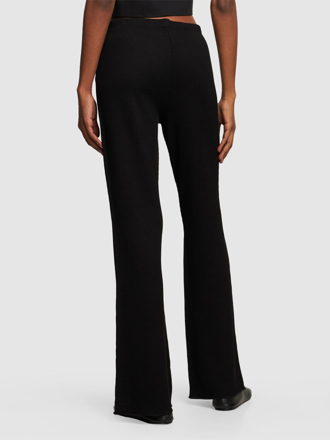 Shop Anine Bing Billie Viscose Blend Straight Pants In 블랙