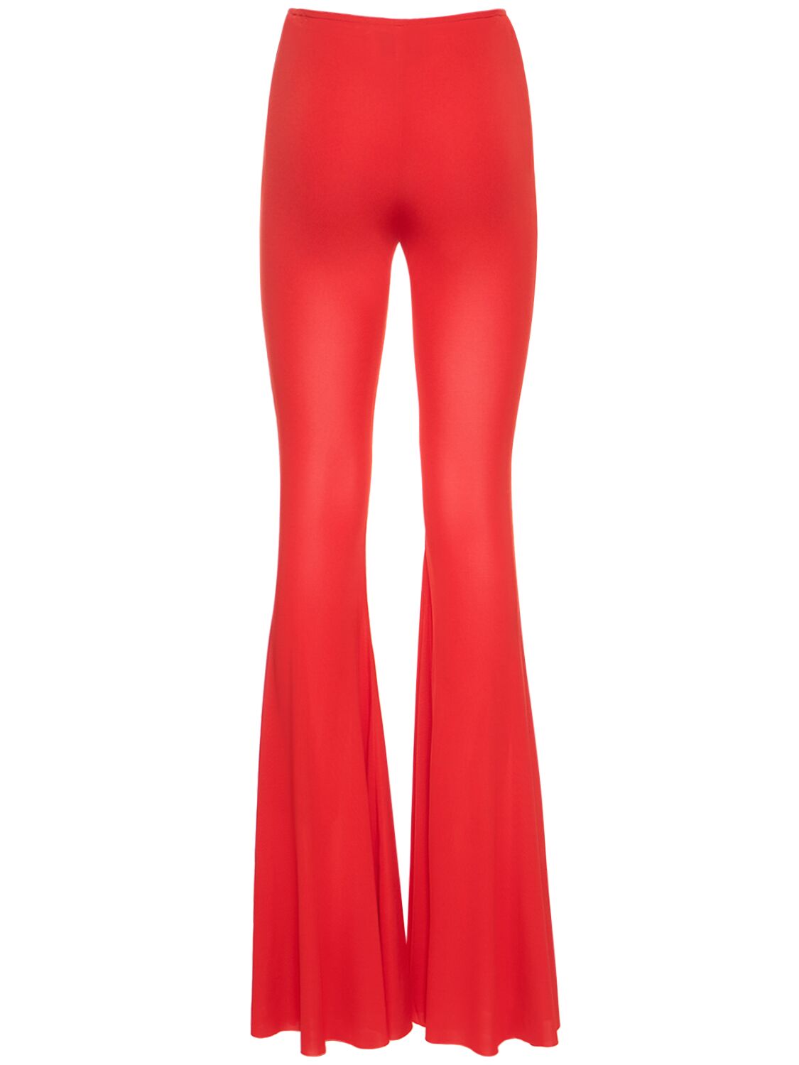 Shop Giuseppe Di Morabito Stretch Viscose Jersey Flared Pants In Red