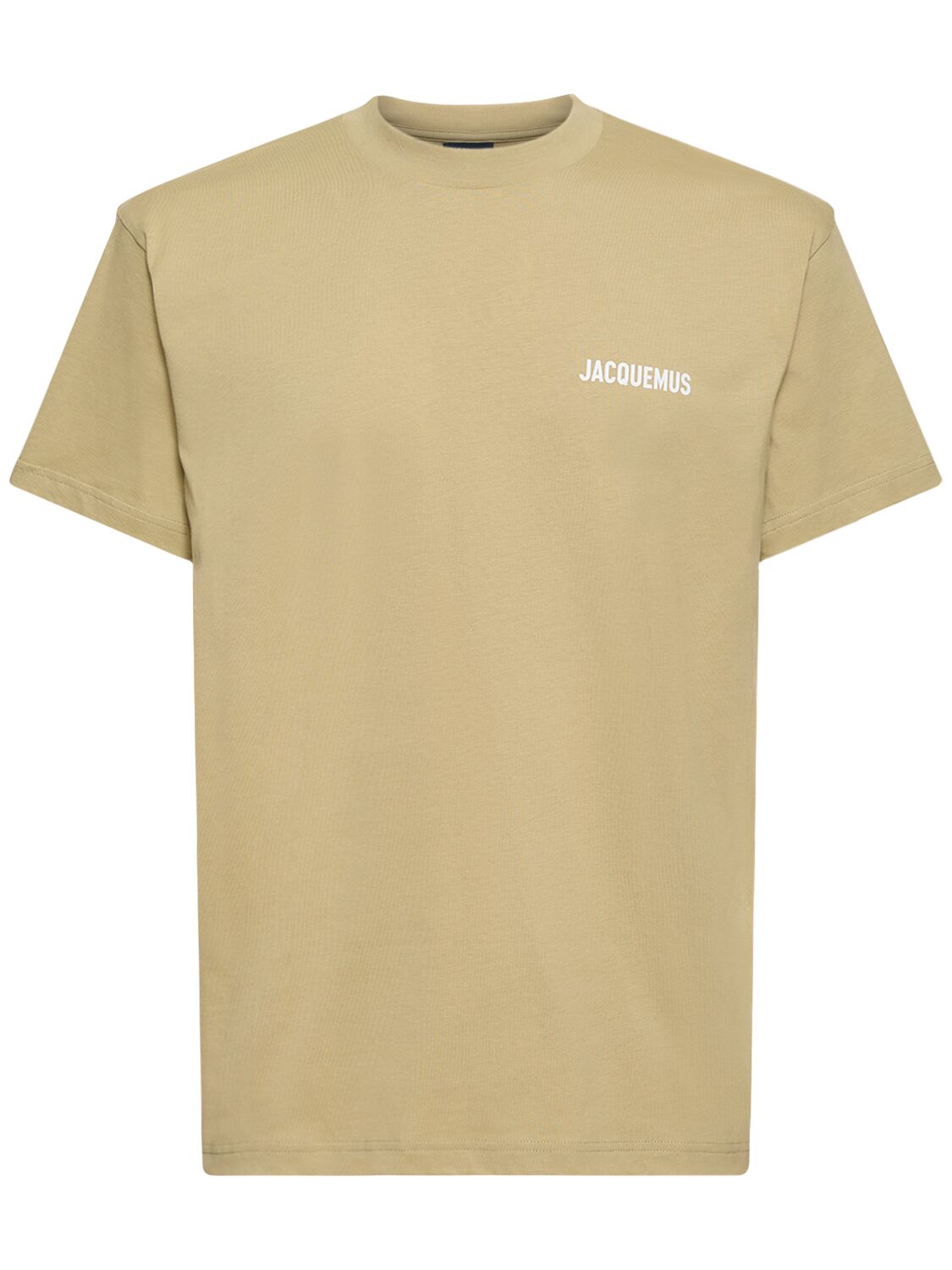 Jacquemus Le Tshirt Logo Cotton T-shirt In Light Khaki