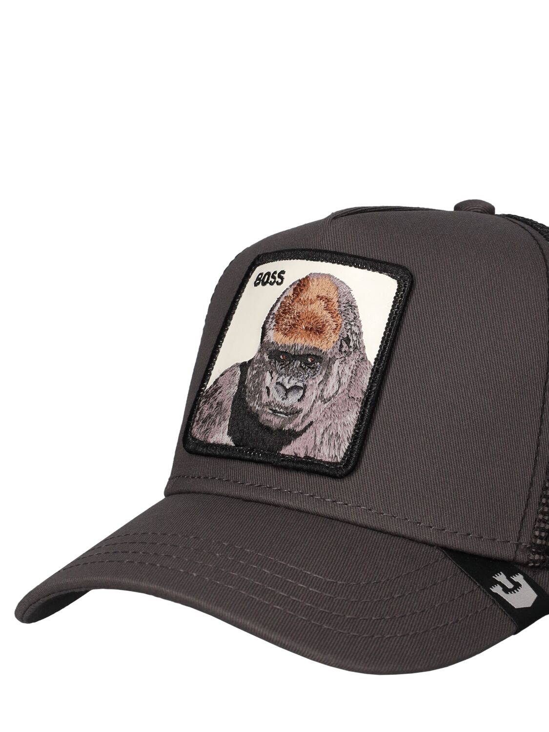 Shop Goorin Bros The Primal Boss Trucker Hat W/patch In Grey,multi