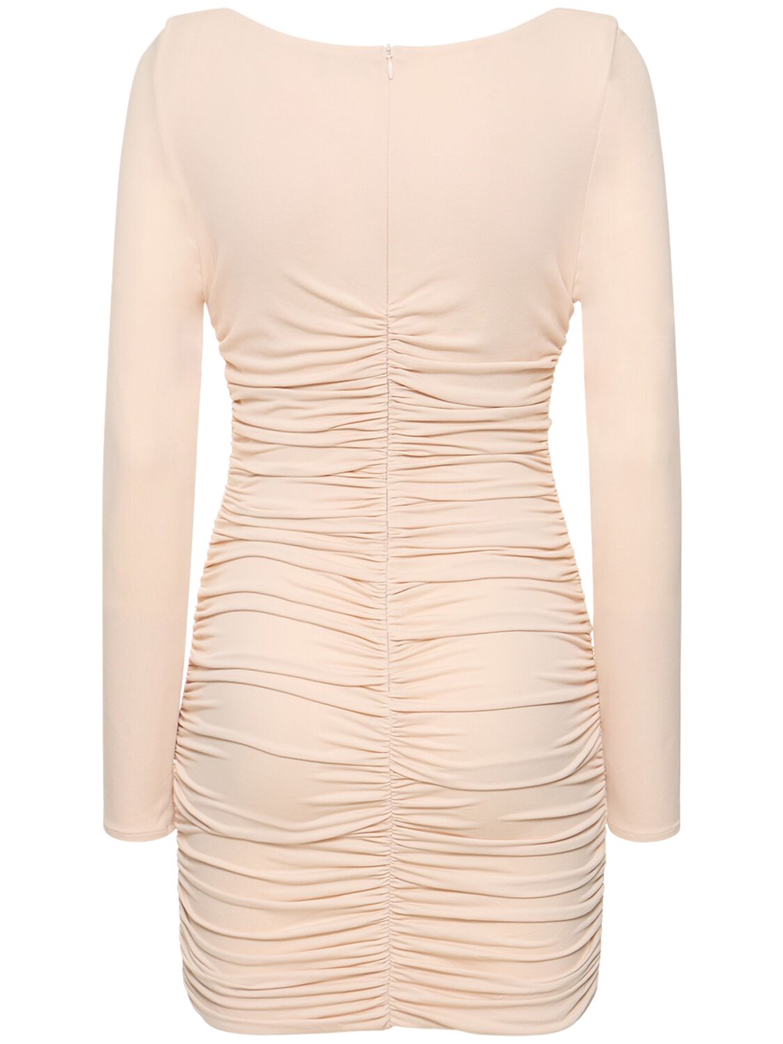 Magda Butrym Cutout Floral-appliquéd Jersey Mini Dress In Light Beige