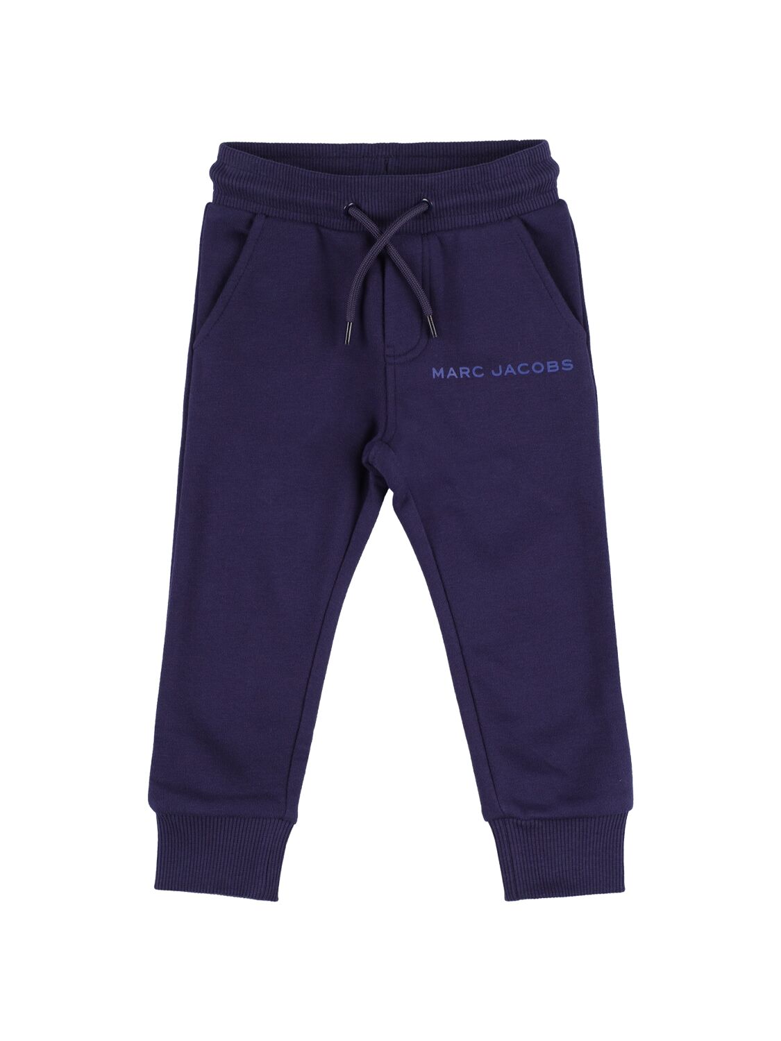 Marc Jacobs Kids' Logo Print Cotton Sweatpants In Navy