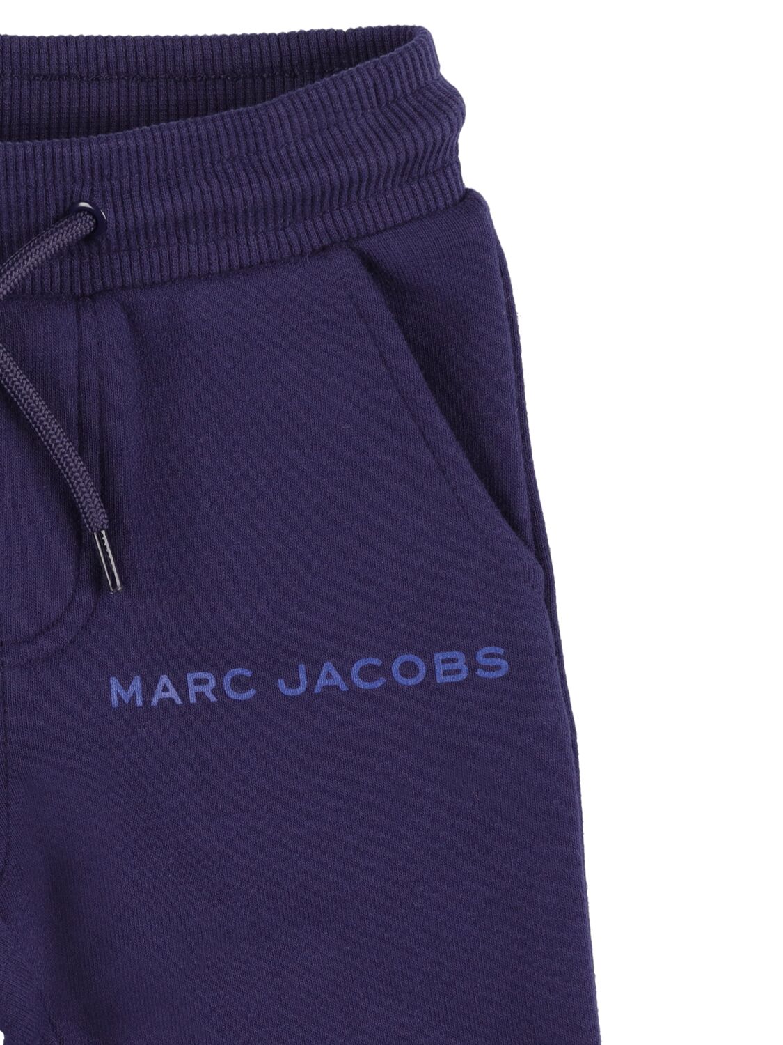 Shop Marc Jacobs Logo Print Cotton Sweatpants In Navy