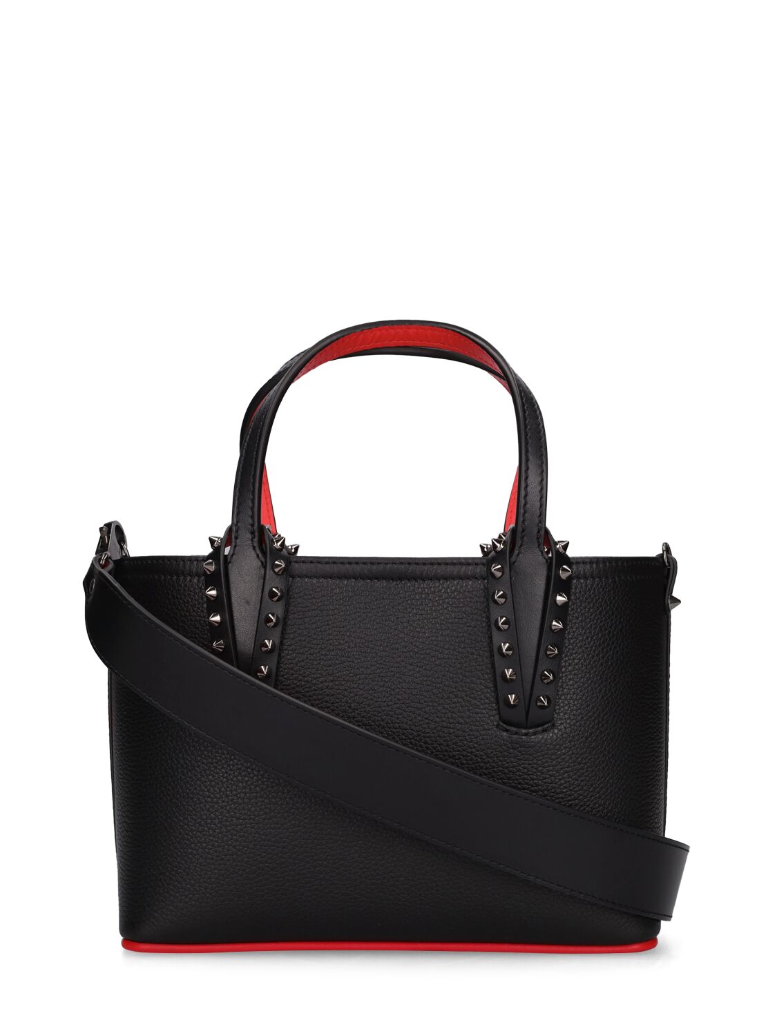 Shop Christian Louboutin Mini Cabata Leather Bag In Black