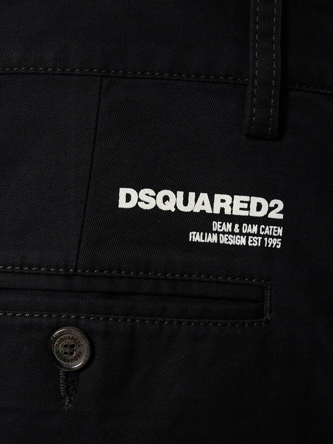 Shop Dsquared2 Cotton Twill Logo Pants In Black