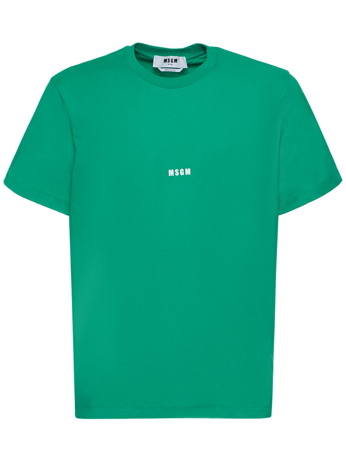 Micro Logo Print Cotton Jersey T-shirt – MEN > CLOTHING > T-SHIRTS