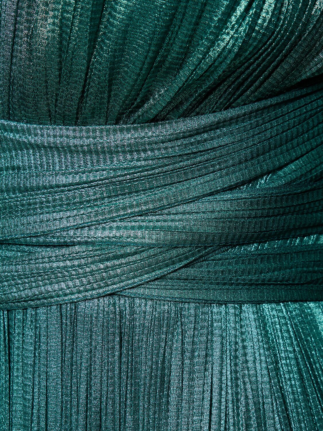 Shop Maria Lucia Hohan Smaranda Foiled Silk Tulle Long Dress In Green