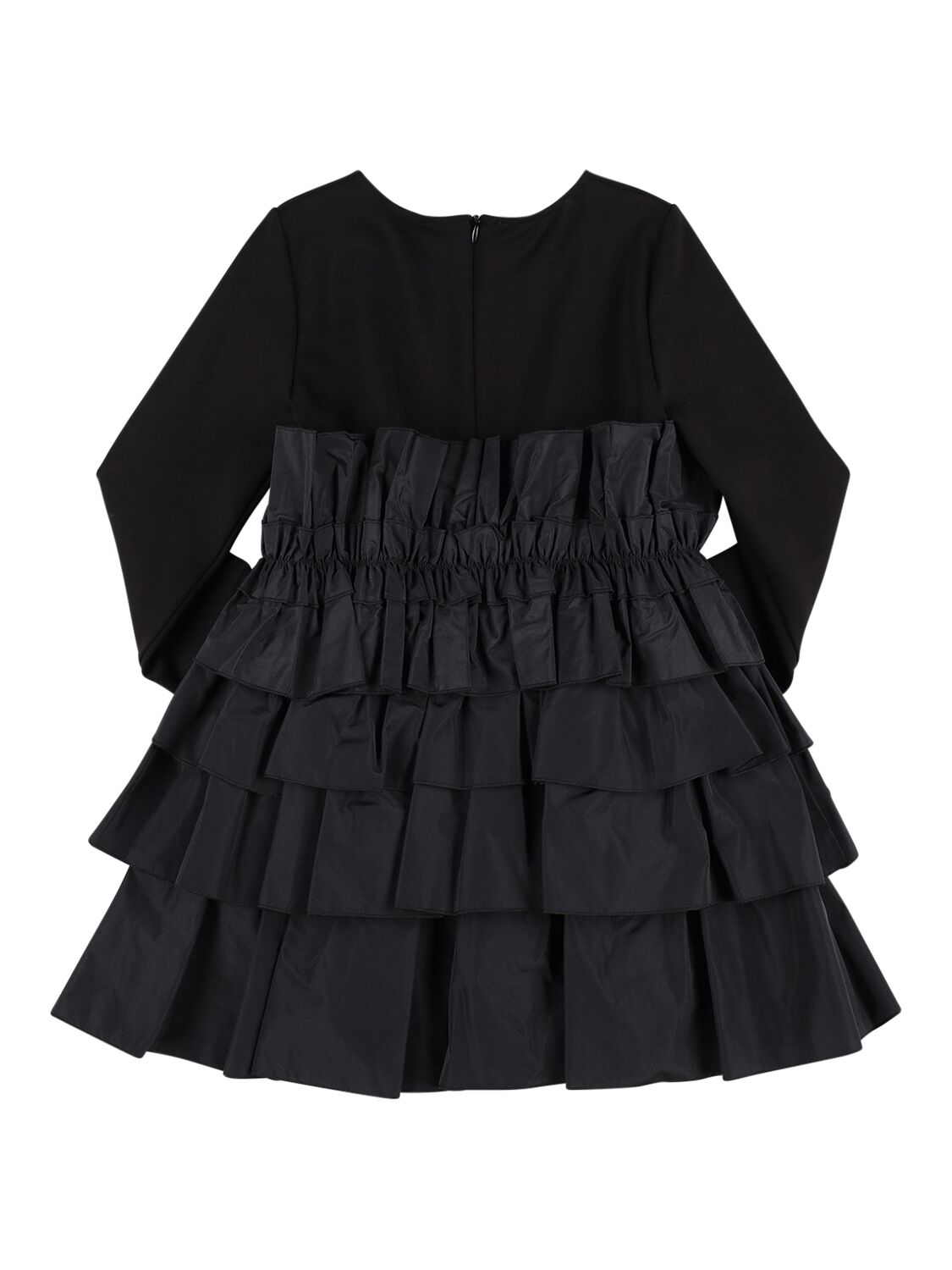 Shop Miss Blumarine Punto Milano & Poplin Dress In Black