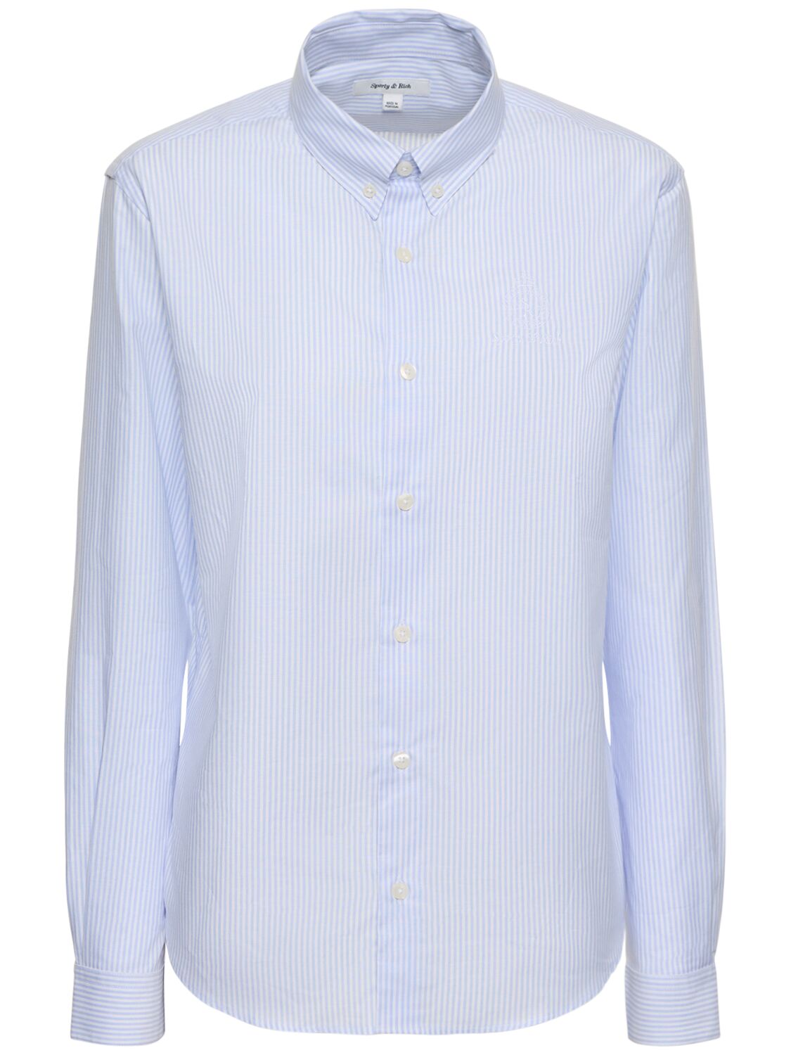 Sporty And Rich Crown Logo Button Down Shirt In Blue
