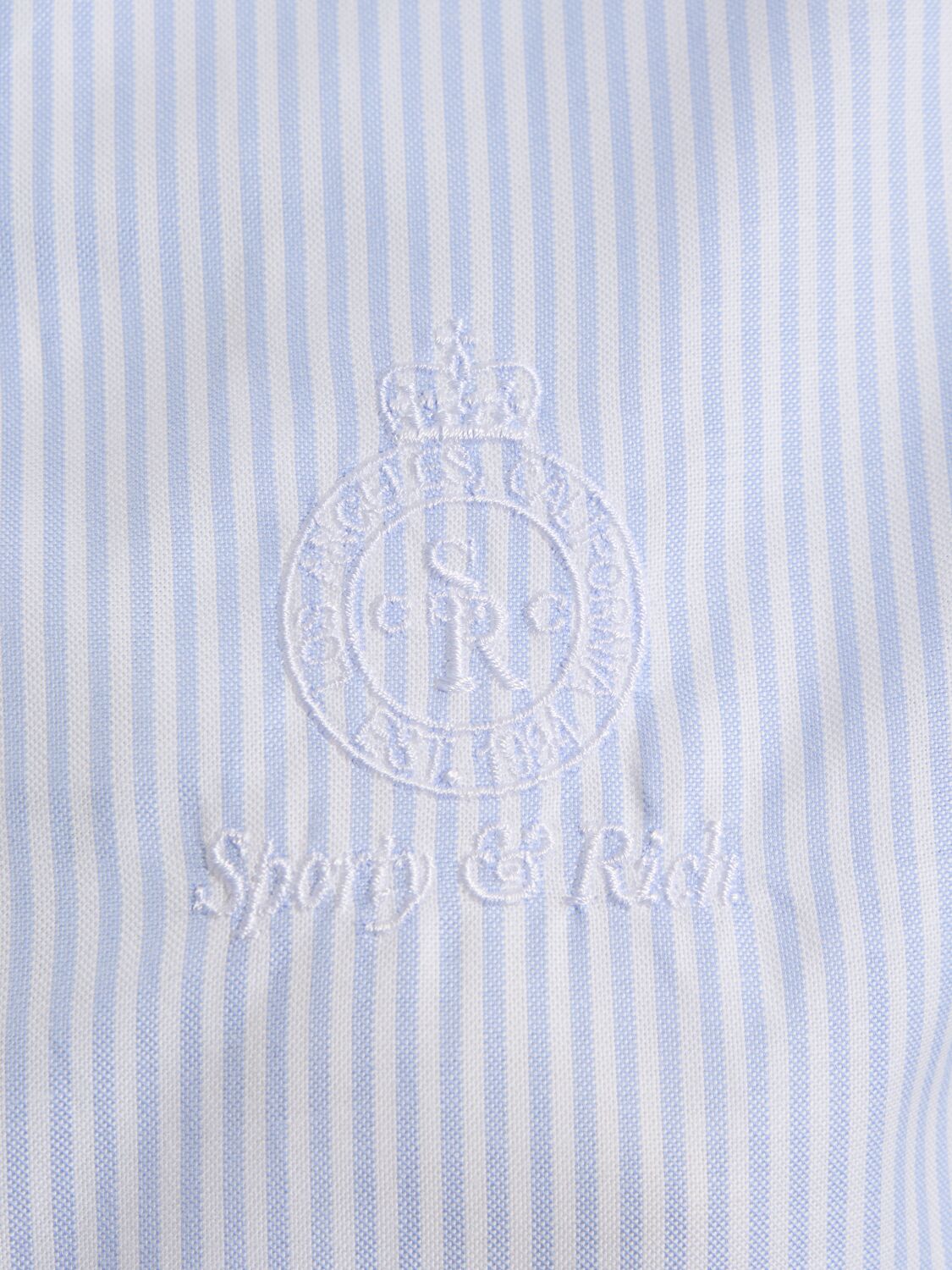 Shop Sporty And Rich Crown Logo Button Down Shirt In Blue