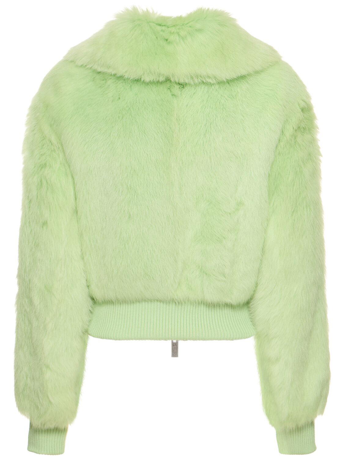 Shop Blumarine Shearling Bomber Jacket In Light Green