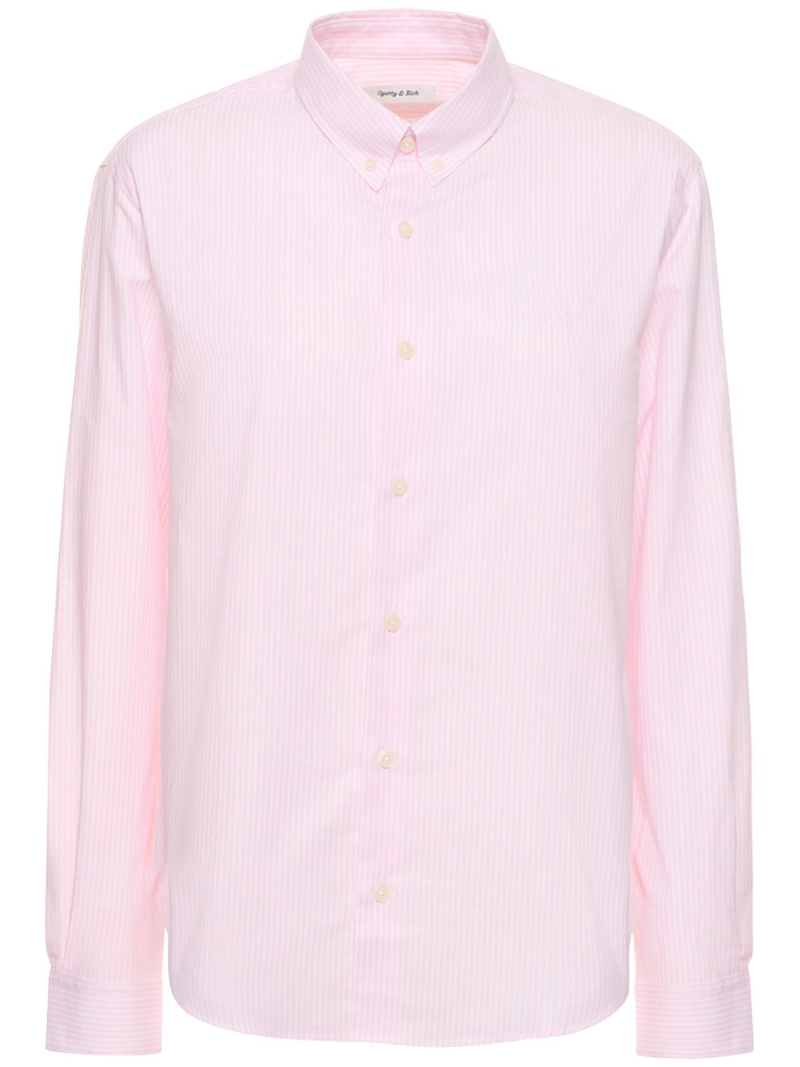 Sporty And Rich Crown Logo Button Down Shirt In Pink