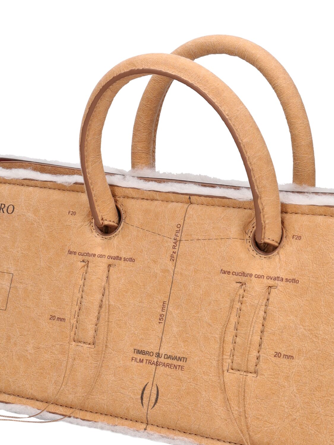 Shop Dentro Otto Paper Top Handle Bag In Brown