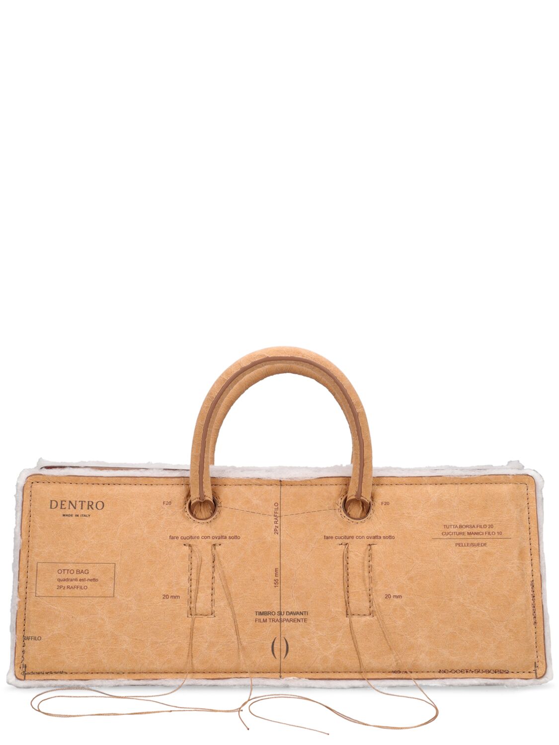 Shop Dentro Otto Paper Top Handle Bag In Brown
