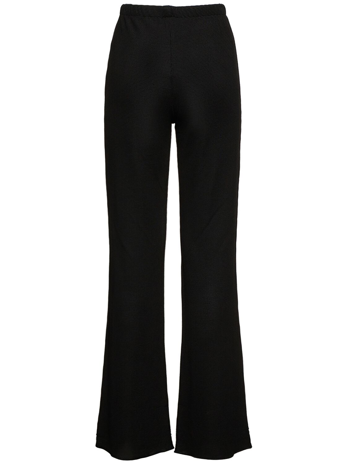 Shop Anine Bing Billie Viscose Blend Straight Pants In 블랙