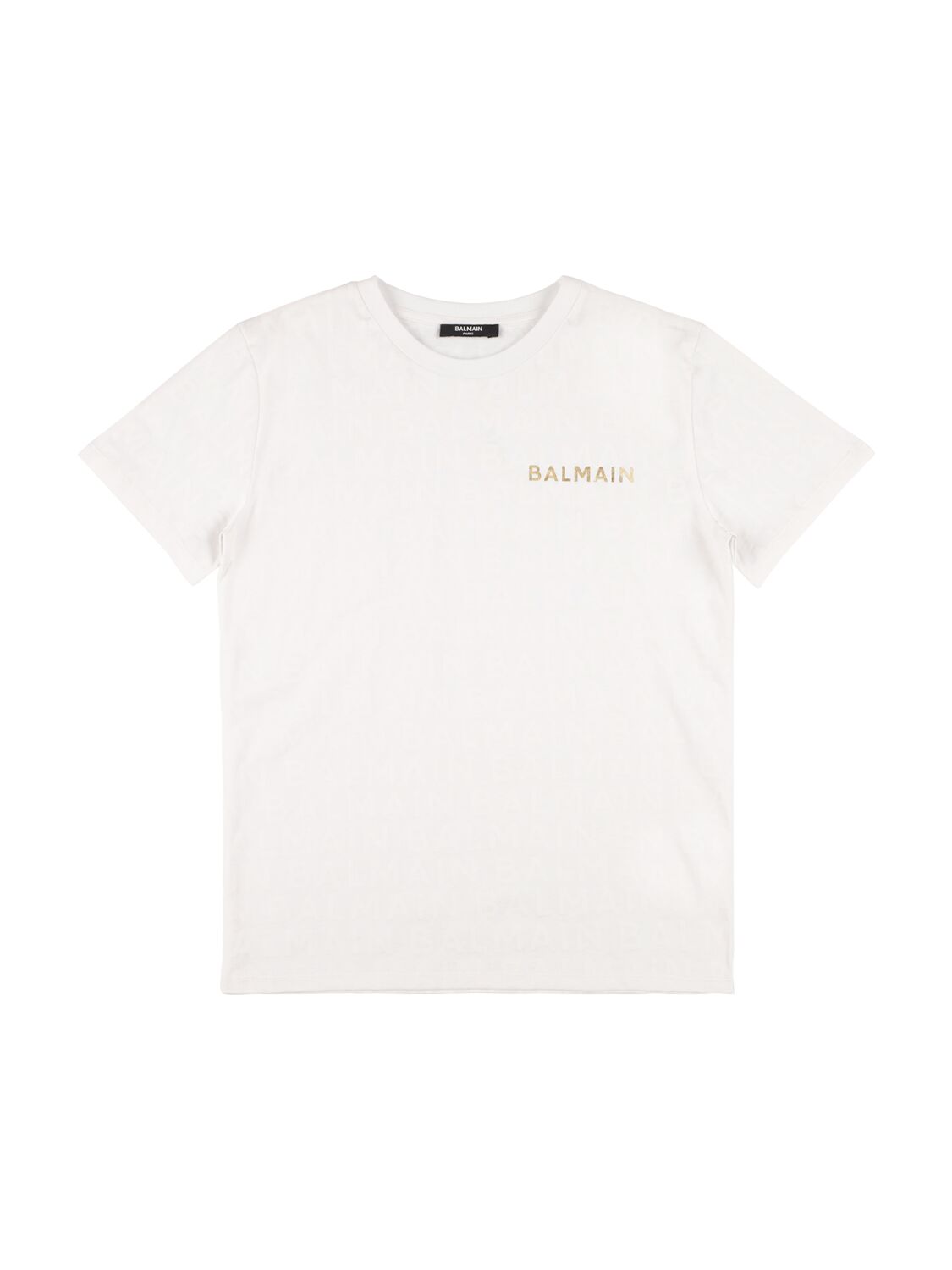 Balmain Kids' Organic Cotton Jersey T-shirt W/logo In White