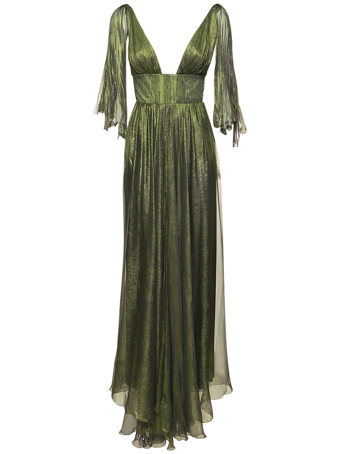 Ada Mousseline Foiled Silk Long Dress – WOMEN > CLOTHING > DRESSES