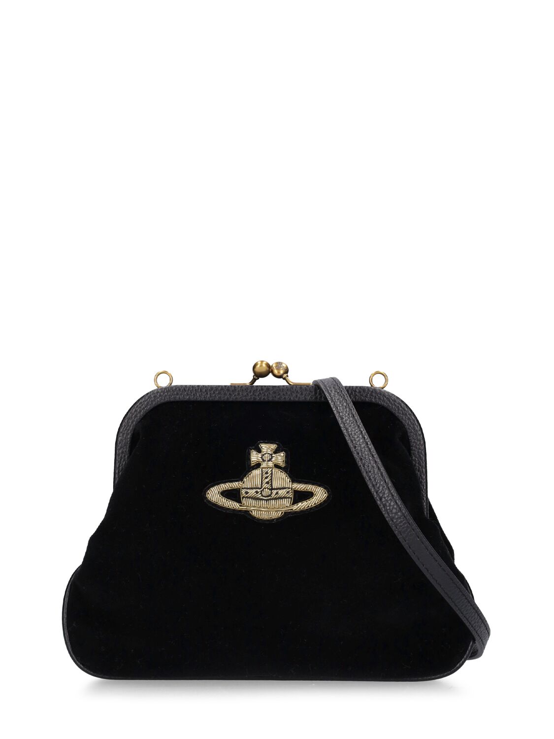 VIVIENNE WESTWOOD Divina Heart Saffiano Faux Leather Bag - Black, WheresThatStyle