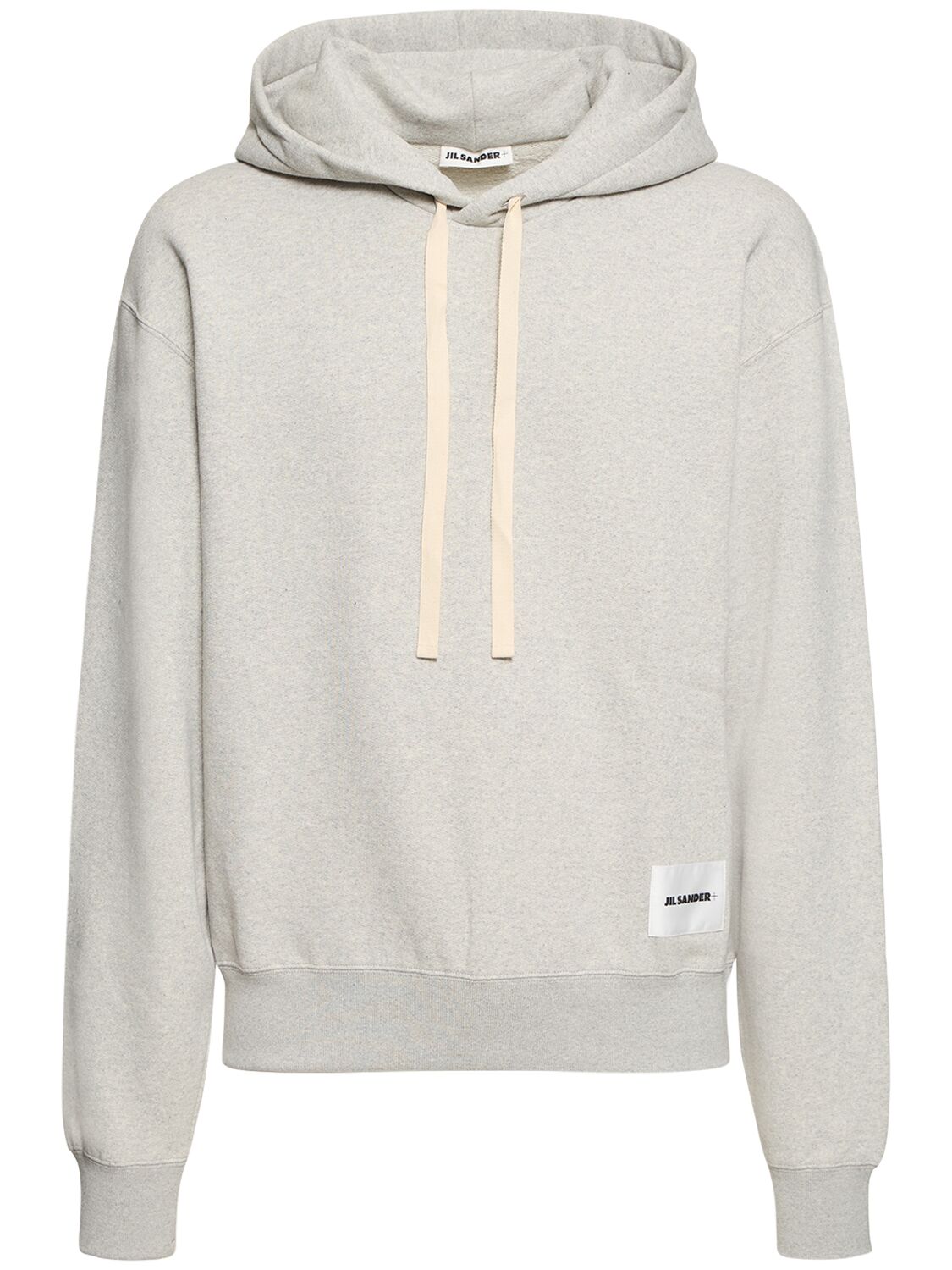 Jil Sander Compact Cotton Terry Hoodie Sweatshirt In Powder Green