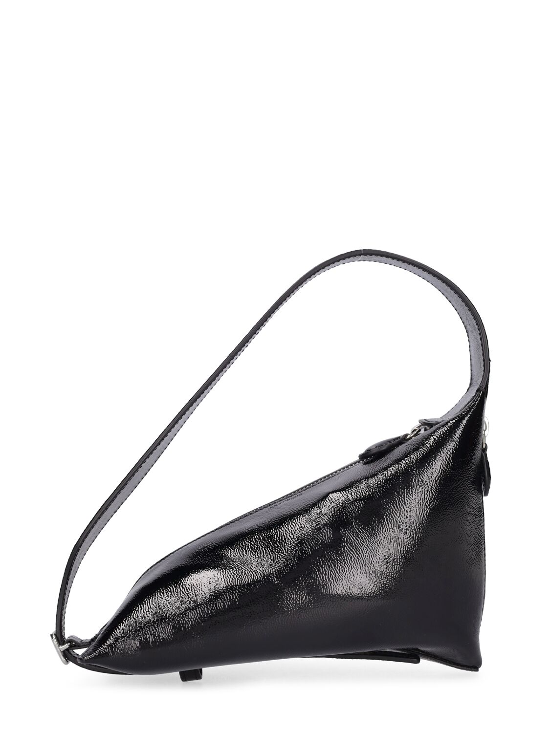 Courrèges The One Patent Leather Shoulder Bag In Black