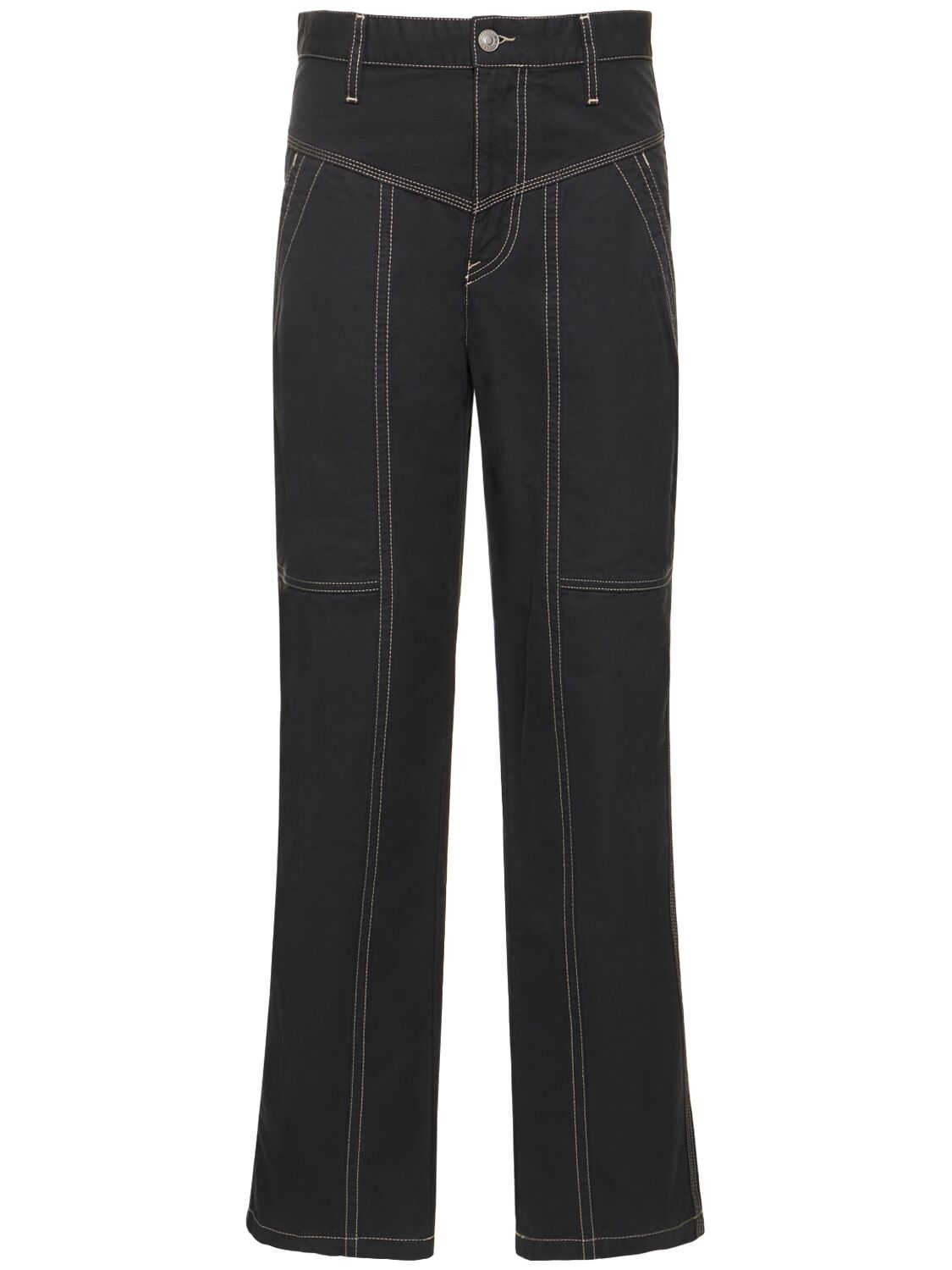 Marant Etoile Denzel High-rise Wide-leg Jeans In Washed Black