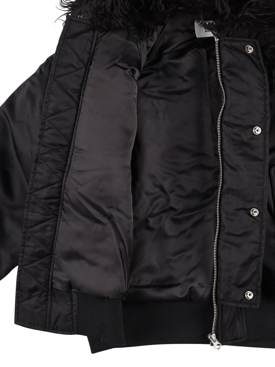Shop Mm6 Maison Margiela Nylon Puffer Bomber Jacket In Black