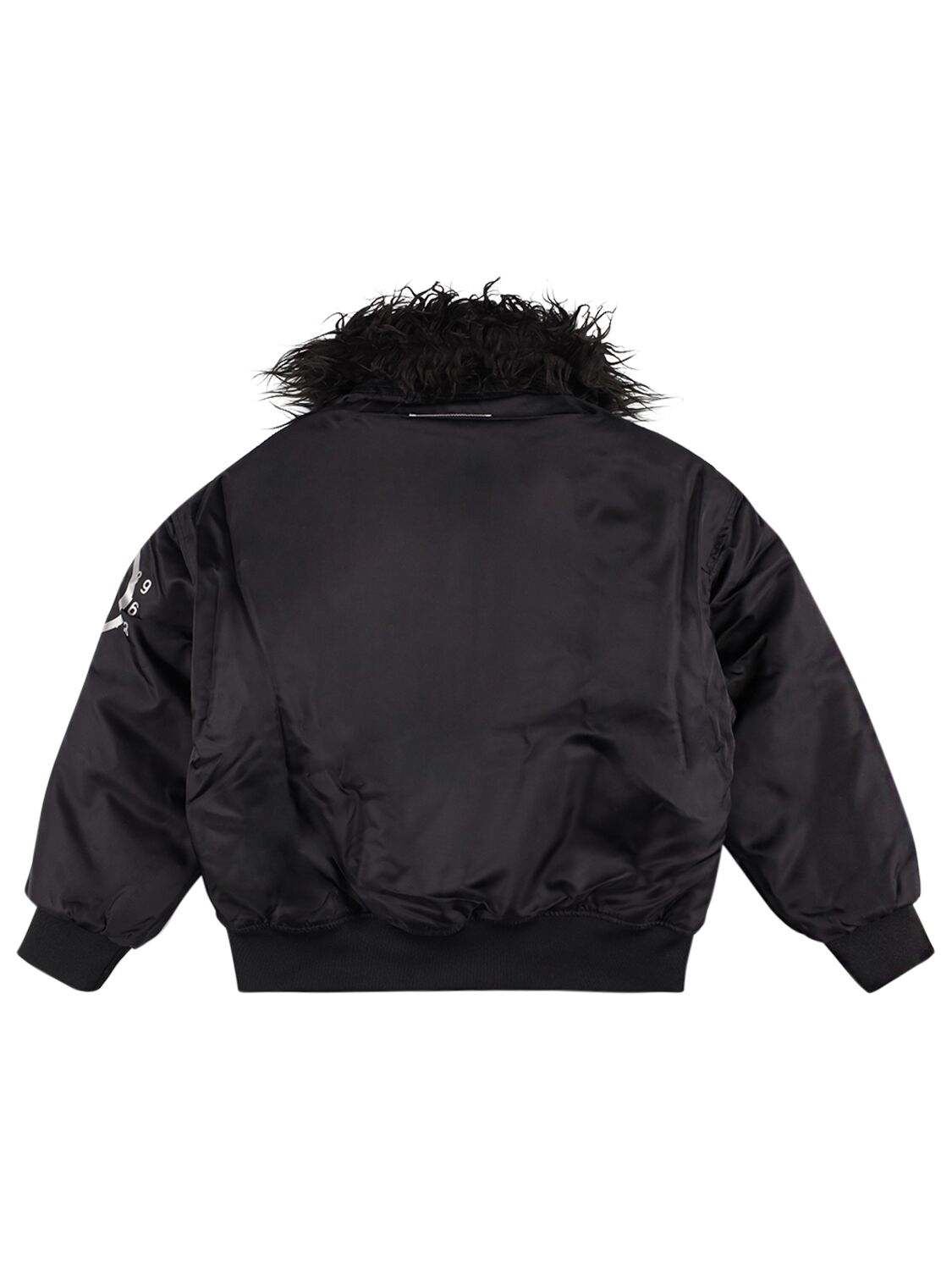 Shop Mm6 Maison Margiela Nylon Puffer Bomber Jacket In Black