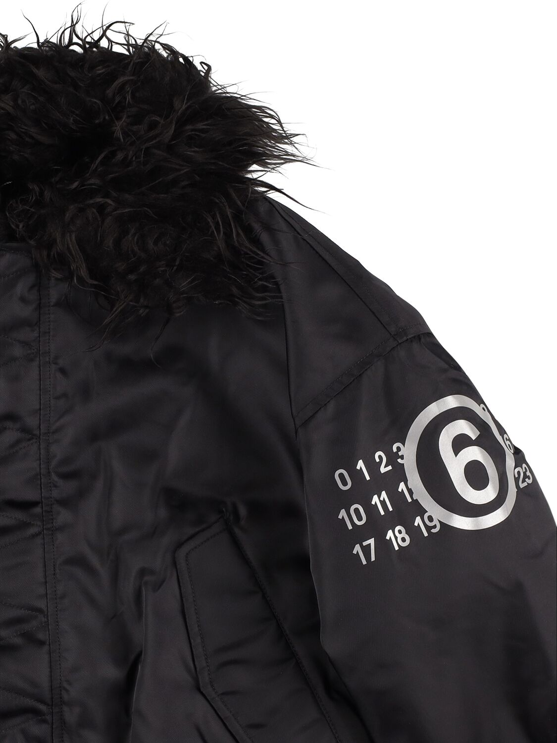 MM6 Maison Margiela numbers-motif padded jacket - Black