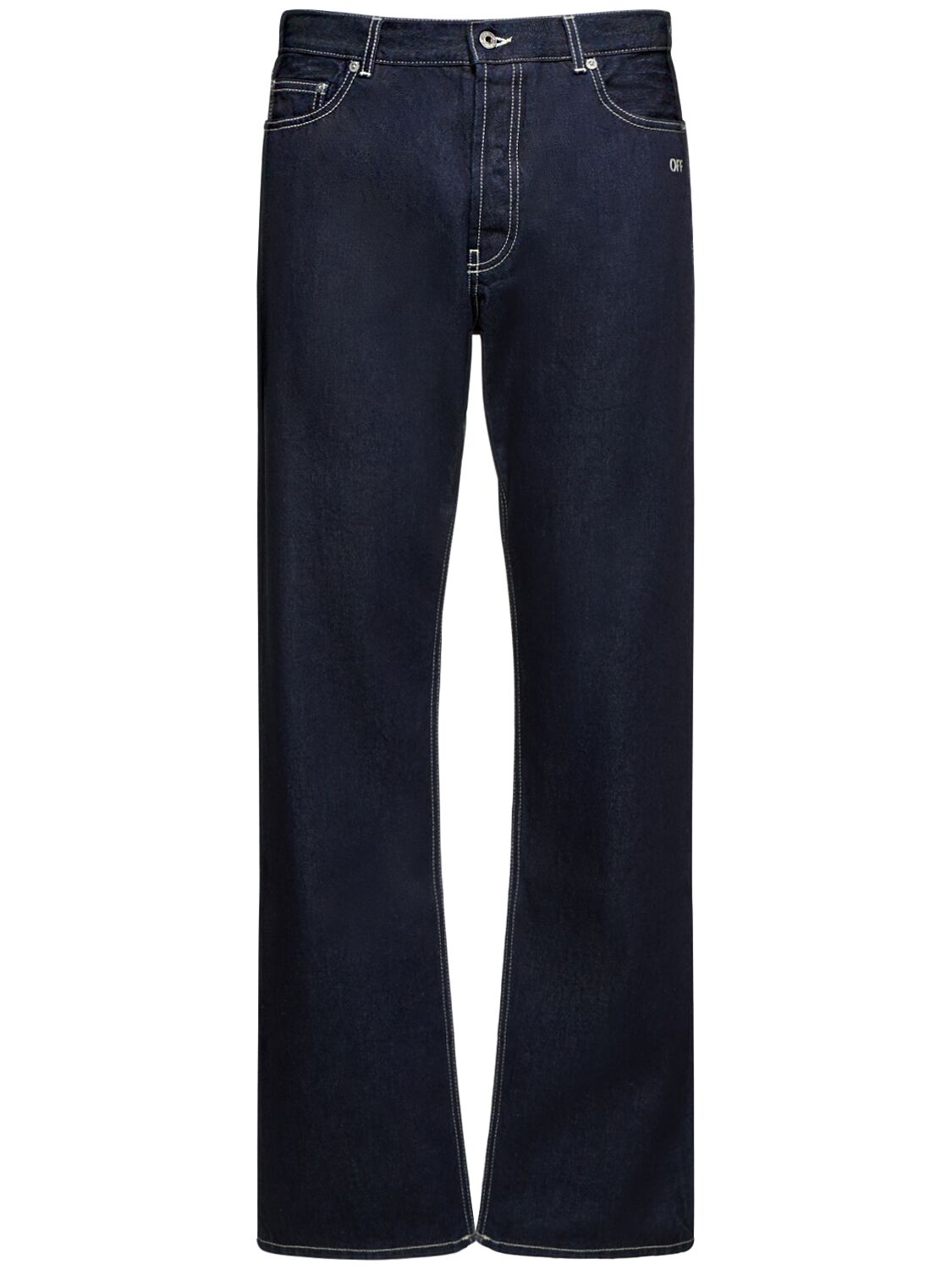 Off Embroidery Loose Cotton Jeans – MEN > CLOTHING > JEANS