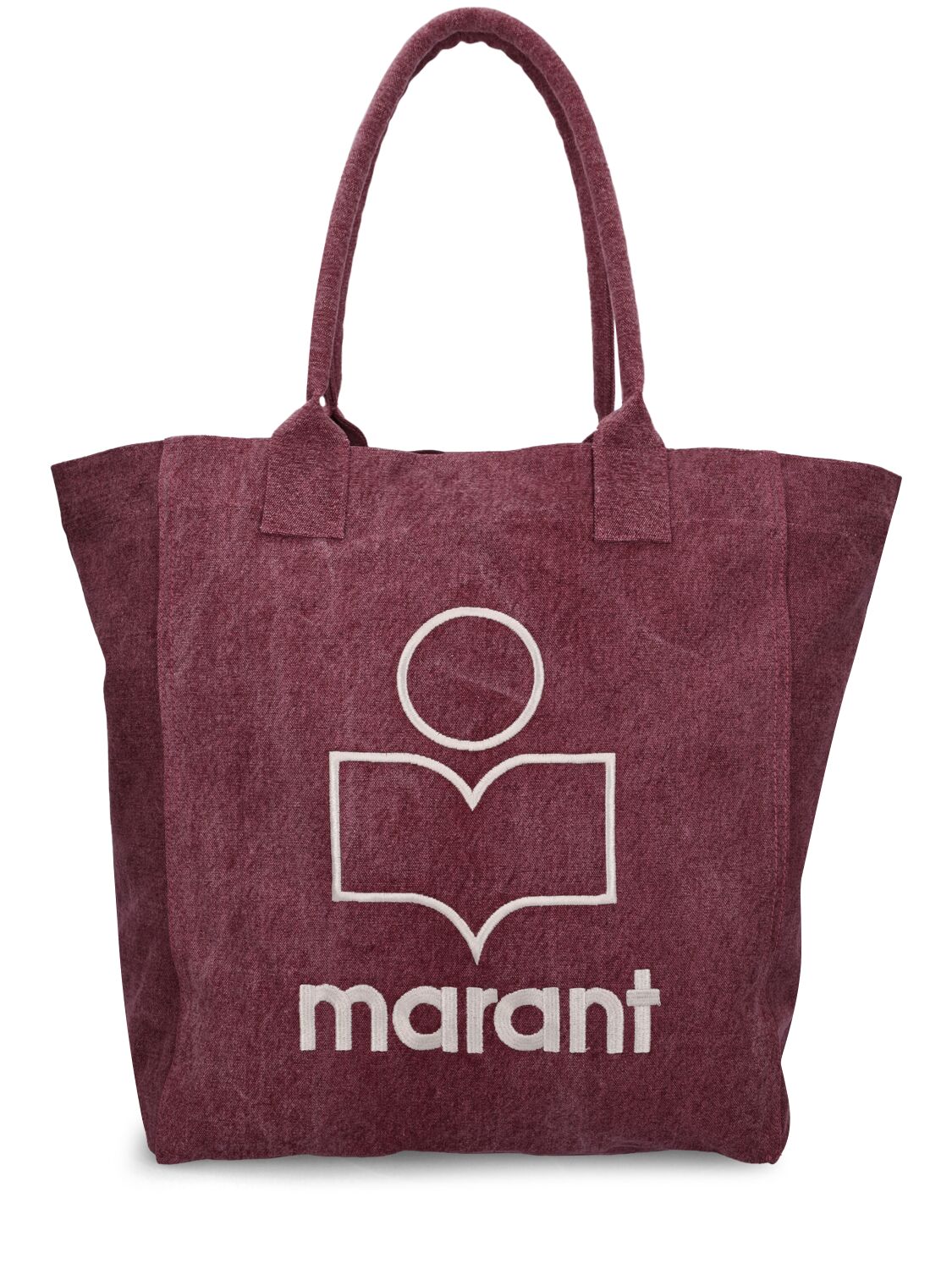 Isabel Marant Yenky Cotton Tote Bag In Burgundy