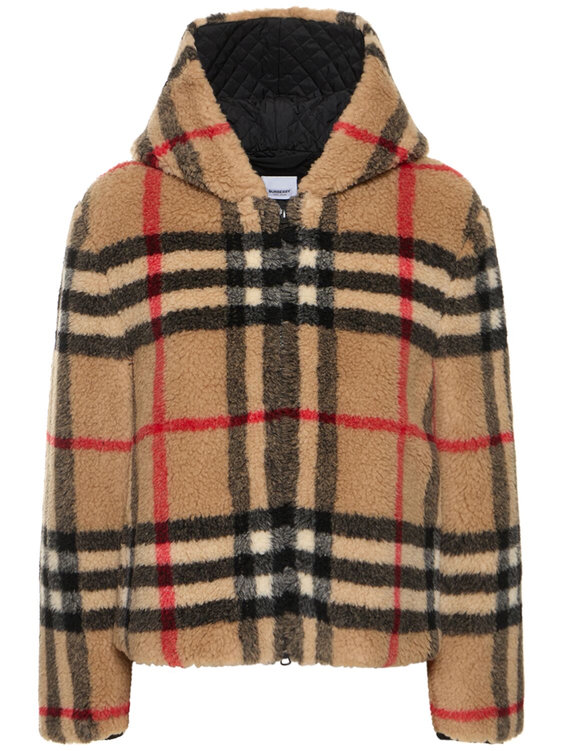 Image of Austrel Check Print Fleece Hood Jacket