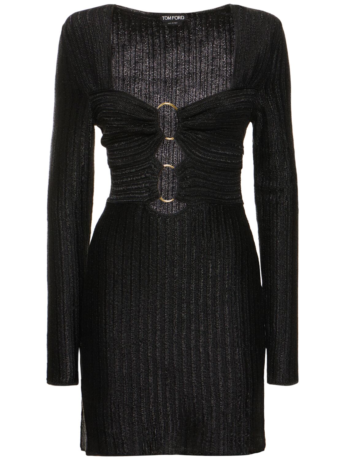 Lurex Cotton & Wool Knit Mini Dress