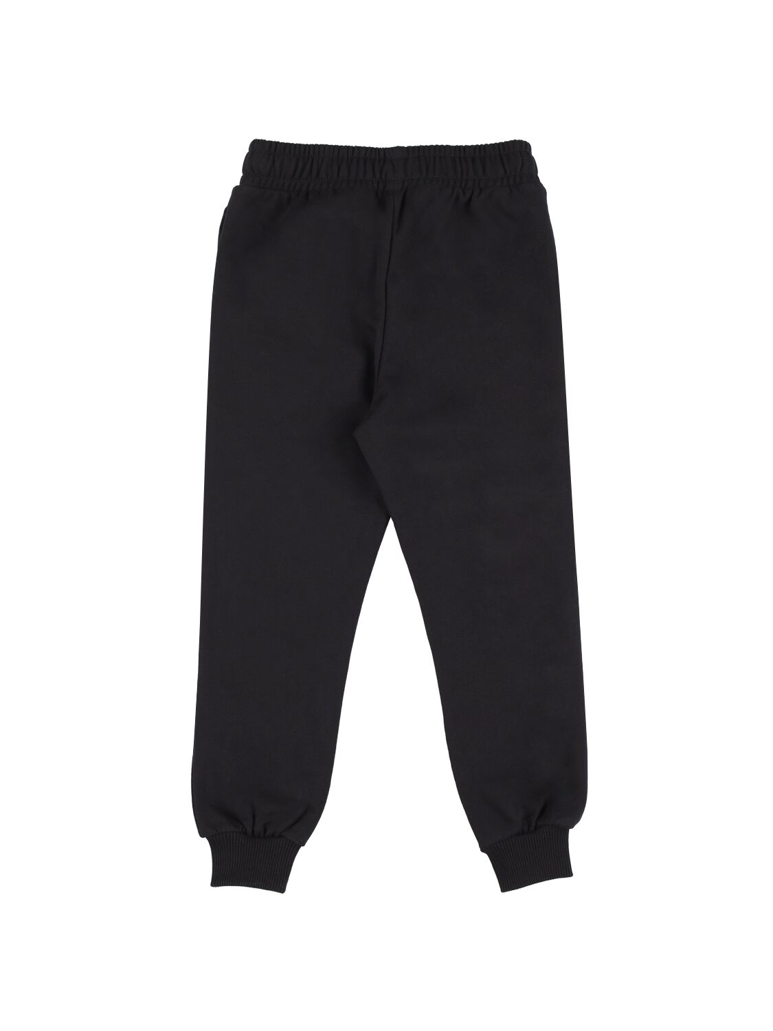 Shop Moschino Logo Print Cotton Sweatpants In Black