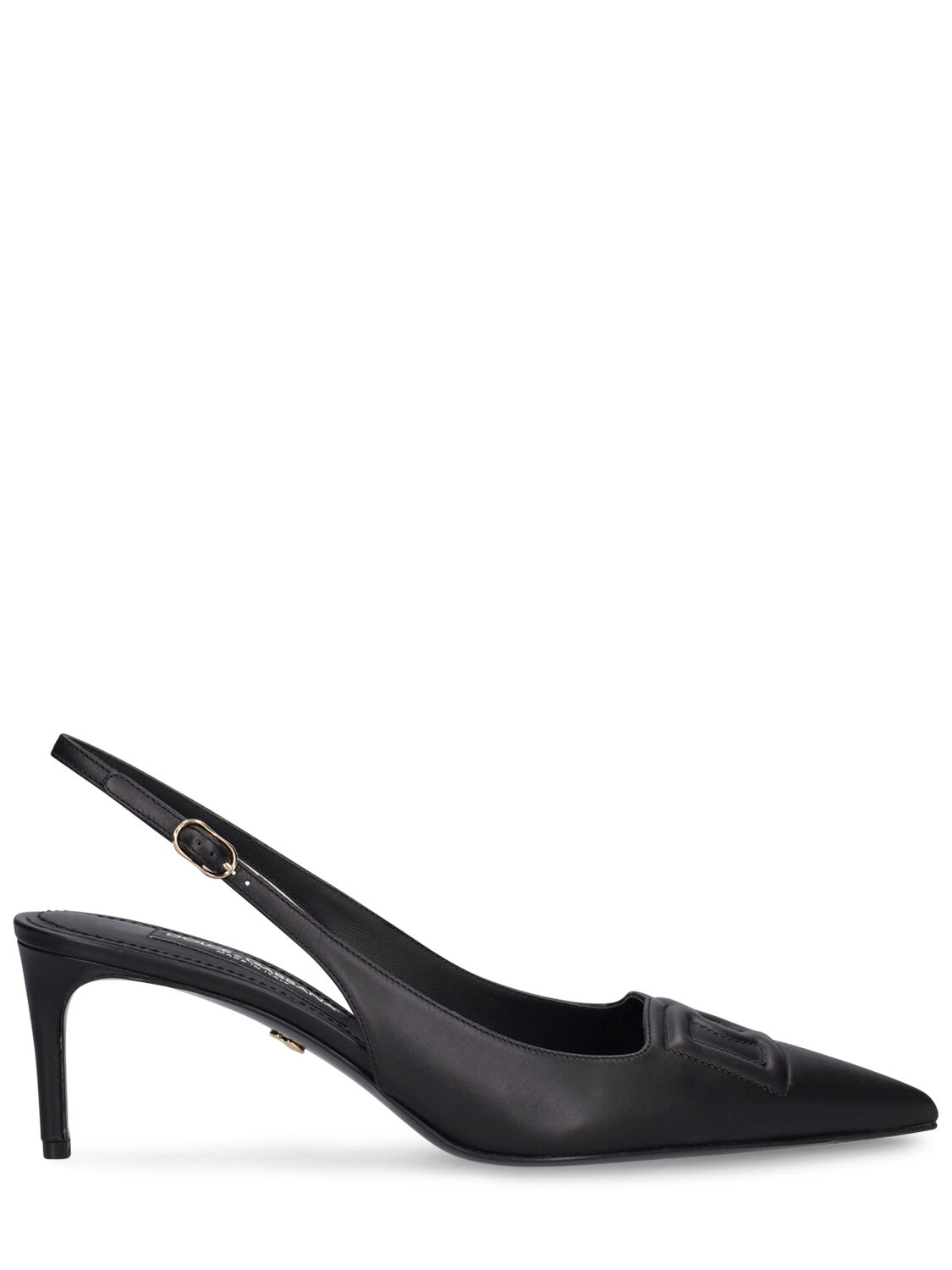 Dolce & Gabbana 60mm Leather Mid Heel Slingback Pumps In Black