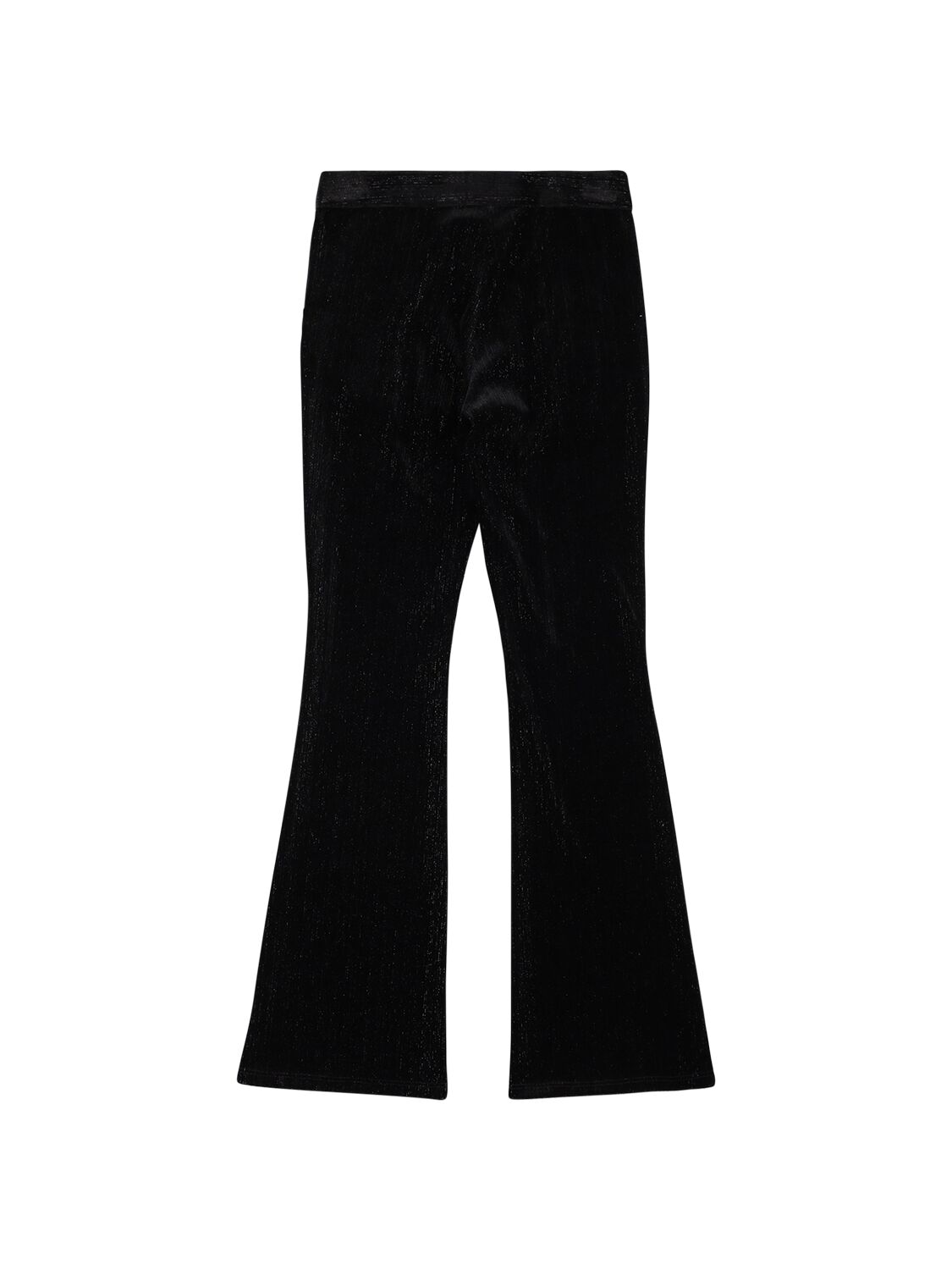 Shop Miss Blumarine Lurex Velvet Flared Pants In Black