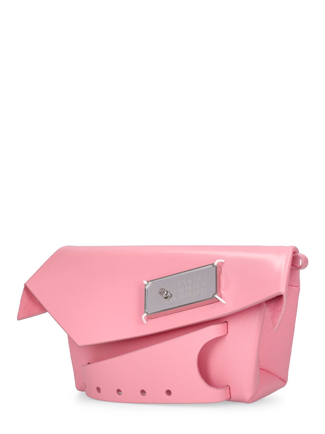 Shop Maison Margiela Small Classique Snatched Leather Clutch In Peony