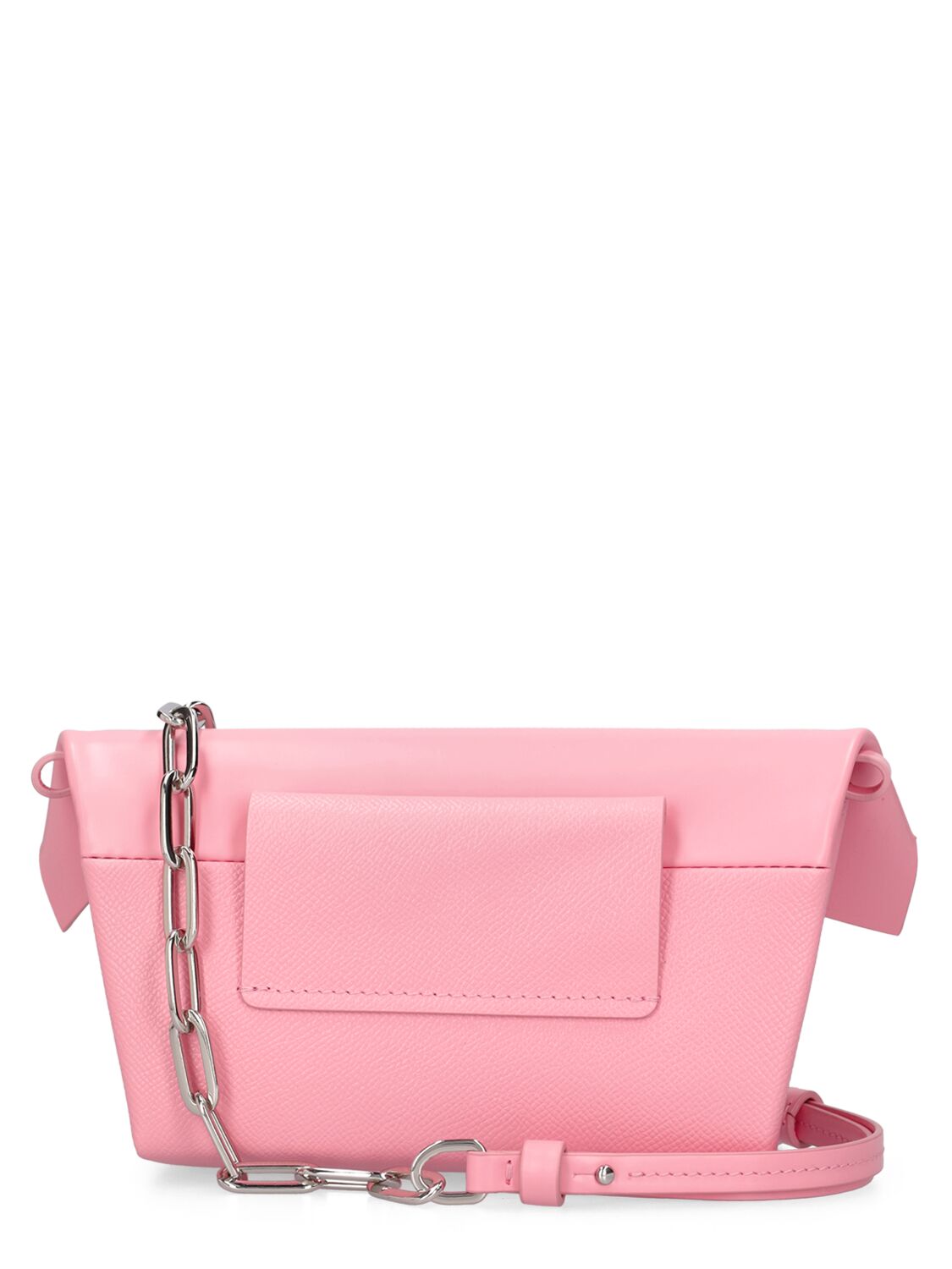 Shop Maison Margiela Small Classique Snatched Leather Clutch In Peony